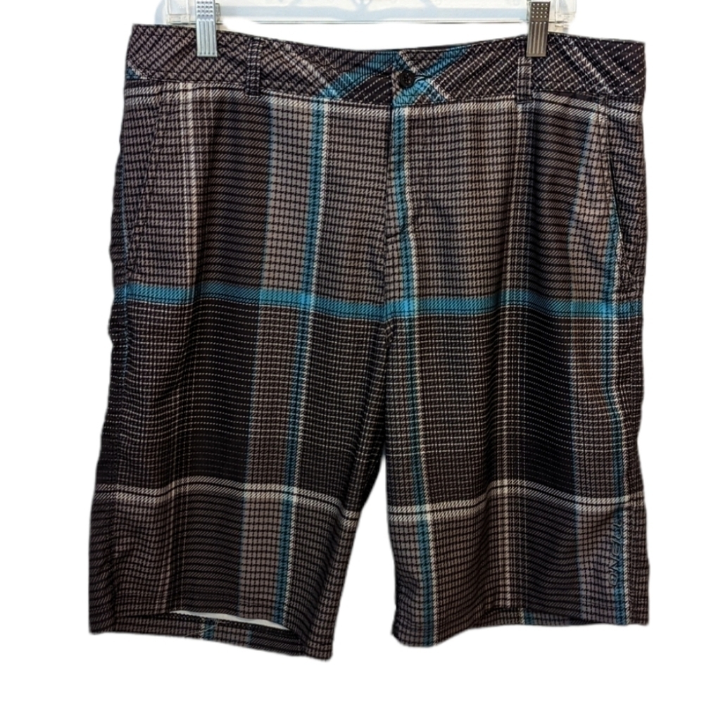 2/$20 O’Neill Grey Plaid Hybrid Shorts Size 34